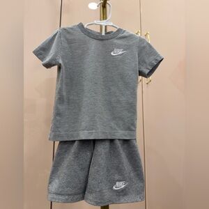 Nike Kids Gray Short Sleeve Tee and Shorts Set